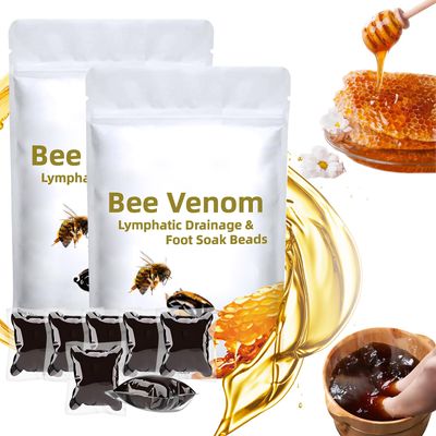 Bee Venom Foot Soak Beads, L-ymphatic Drainage &amp; Foot Soak Beads for Foot Soaking Tub Pedicure Relief Foot (2Pack-14Pcs)