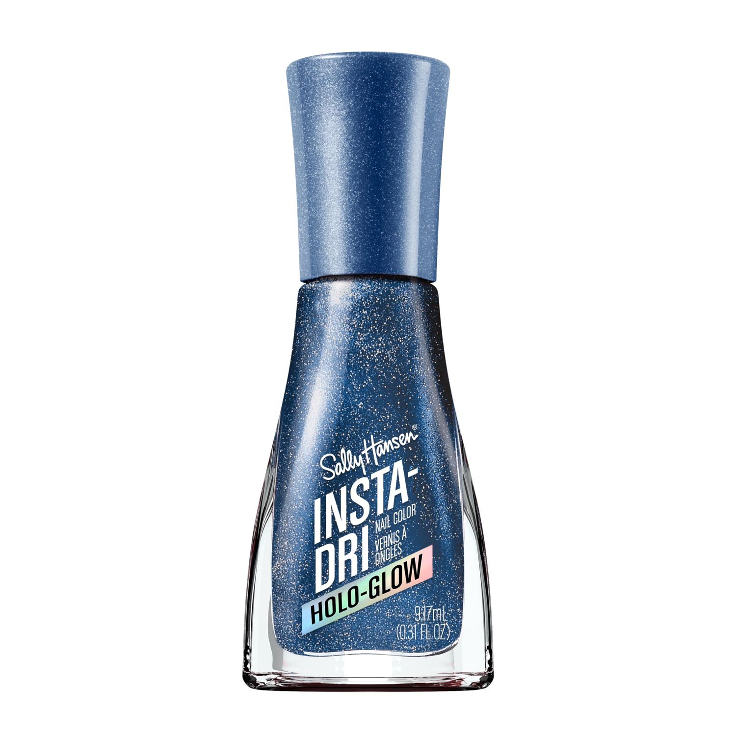 Sally Hansen Insta-Dri Holo-Glow, Holo-back, Quick Dry, Long Lasting, Semi Opaque, Holographic Blue Nail Polish