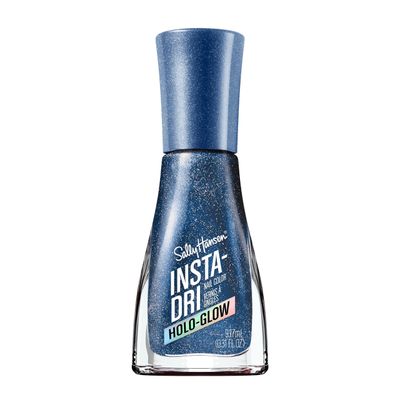 Sally Hansen Insta-Dri Holo-Glow, Holo-back, Quick Dry, Long Lasting, Semi Opaque, Holographic Blue Nail Polish