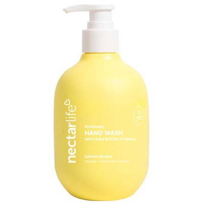Nectar Life Hand Wash 14oz, Exfoliating, Moisturizing, Vegan, Clean Hand Wash Scrub with Volcanic Pumice &amp; Shea Butter, Kitchen Food Smell Eliminator (Lemon Squeeze)