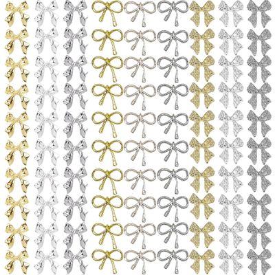 KACHIMOO 90 PCS Bow Nail Charms 3D Metal Bow Charms for Acrylic Nails Alloy Nail Bows Bowknot Nail Art Charms Gold Bows for Nails DIY Desgin