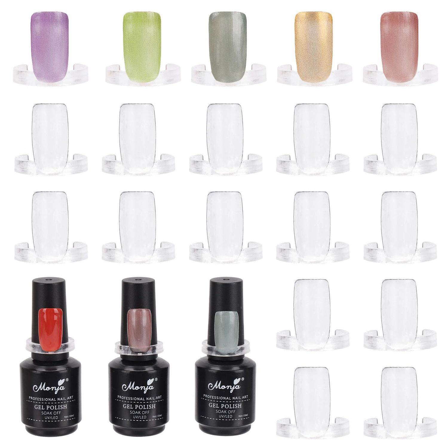 600 Pcs Nail Polish Swatch Clear Nail Color Swatches Rings, Nail Sample Sticks for Nail Art Polish Color Practice