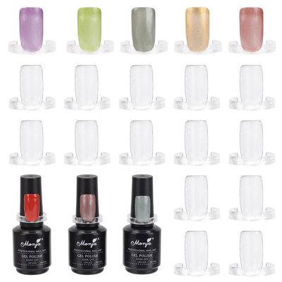 600 Pcs Nail Polish Swatch Clear Nail Color Swatches Rings, Nail Sample Sticks for Nail Art Polish Color Practice