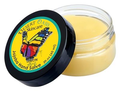 Desert Oasis Skincare Lemon Jojoba Oil Hand Salve. With over 50 Jojoba Oil. All Natural with Beeswax and Avocado Oil and lavender Oil. Naturally Moisturizing. (2 oz/60 gm)