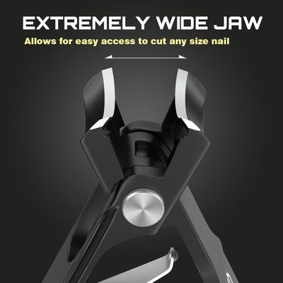 Precision and Comfort Combined: Introducing Our Ergonomically Designed Stainless Steel Nail Clipper with Large Opening and Built-in Clipping Storage - The Ideal Gift for Effortless Nail Care(Black)