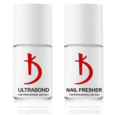 Kodi Professional SET 2in1 Ultrabond 12ml. (0.4 fl oz) Nail Fresher 12ml. (0.4 fl oz) KIT Gel LED/UV Nail Polish Coat Soak Off Original, 2