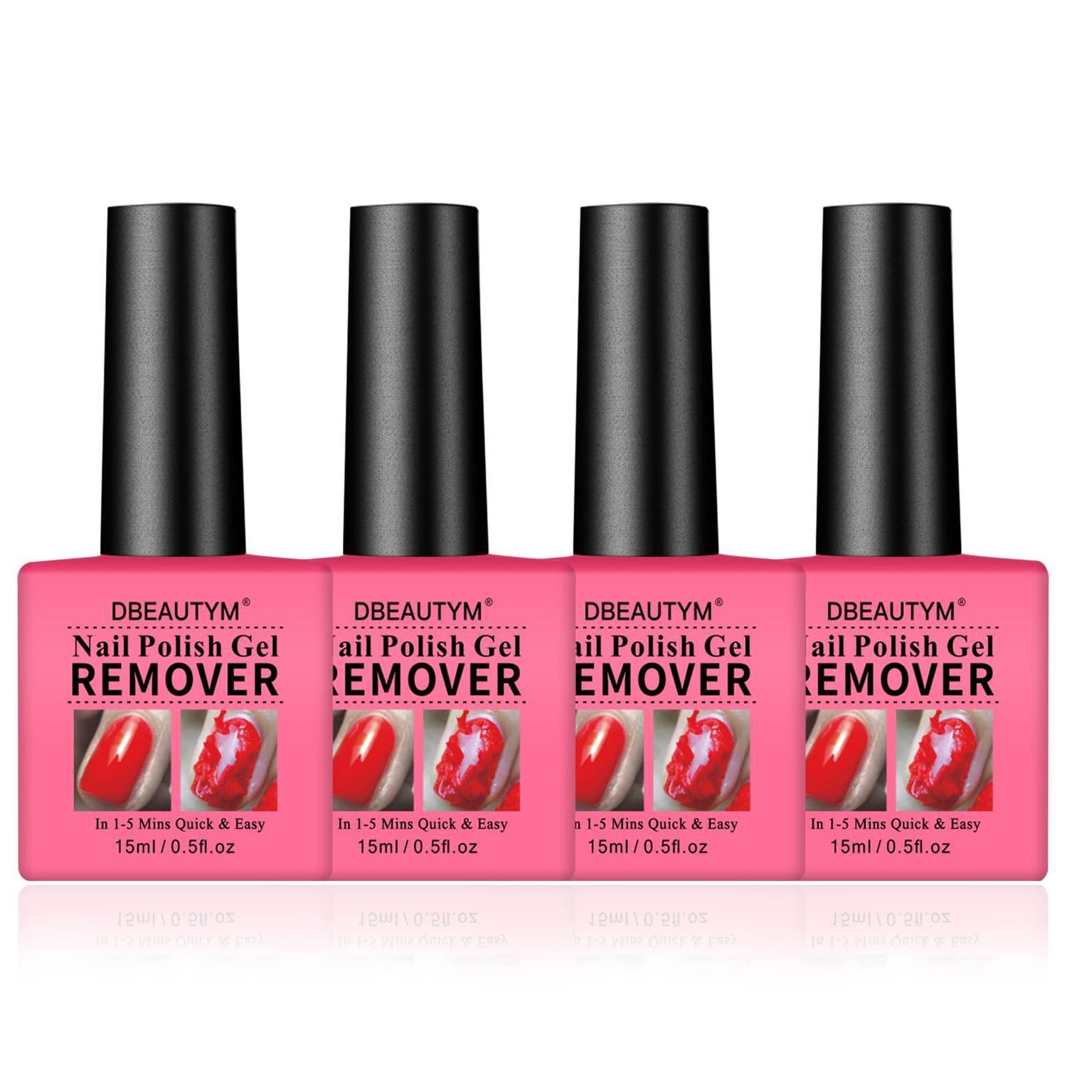 4 Pack Gel Nail Polish Remover,Gel Polish Remover For Nails In 1-5 Mins - Quick &amp; Easy Gel Polish Remover Gift Set- Dont Hurt Nails, Professional Non-Irritating Nail Polish Gel Remover - 0.5 Fl Oz