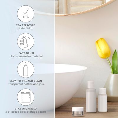 Conair Travel Sized Toiletries, TSA Approved Travel Bottles, Travel Sized Bottles by Travel Smart, 13 Piece Set
