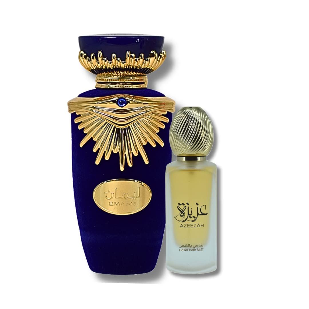 Lattafa Perfumes Emaan EDP - 100ML (3.4Oz) Azeezah Hair Mist 50ml