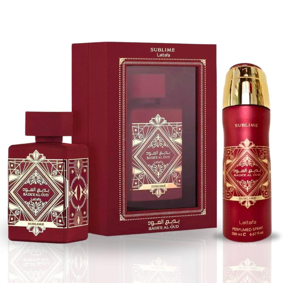 Lattafa Badee Al Oud Sublime - EDP Spray 100ML (3.4 OZ) &amp; Deodorant Spray 200ML (6.7 OZ) Experience The Luxury of Woody &amp; Aromatic Fragrance. (Value Pack)