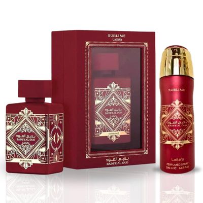 Lattafa Badee Al Oud Sublime - EDP Spray 100ML (3.4 OZ) &amp; Deodorant Spray 200ML (6.7 OZ) Experience The Luxury of Woody &amp; Aromatic Fragrance. (Value Pack)