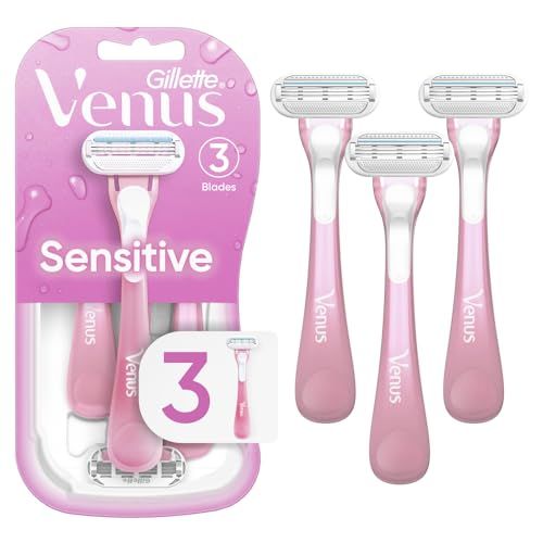 Gillette Venus Sensitive Womens Disposable Razors - Single Package of 3 Razors