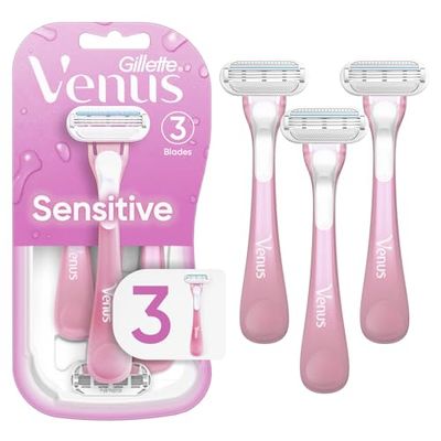 Gillette Venus Sensitive Womens Disposable Razors - Single Package of 3 Razors