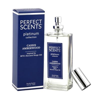 Perfect Scents Fragrances | Inspired by MFKs Baccarat Rouge 540 | Platinum Collection | Cassis Amberwood | Womens Eau de Parfum | Vegan, Paraben, Phthalate Free | Never Tested on Animals | 3.4 Fl Oz