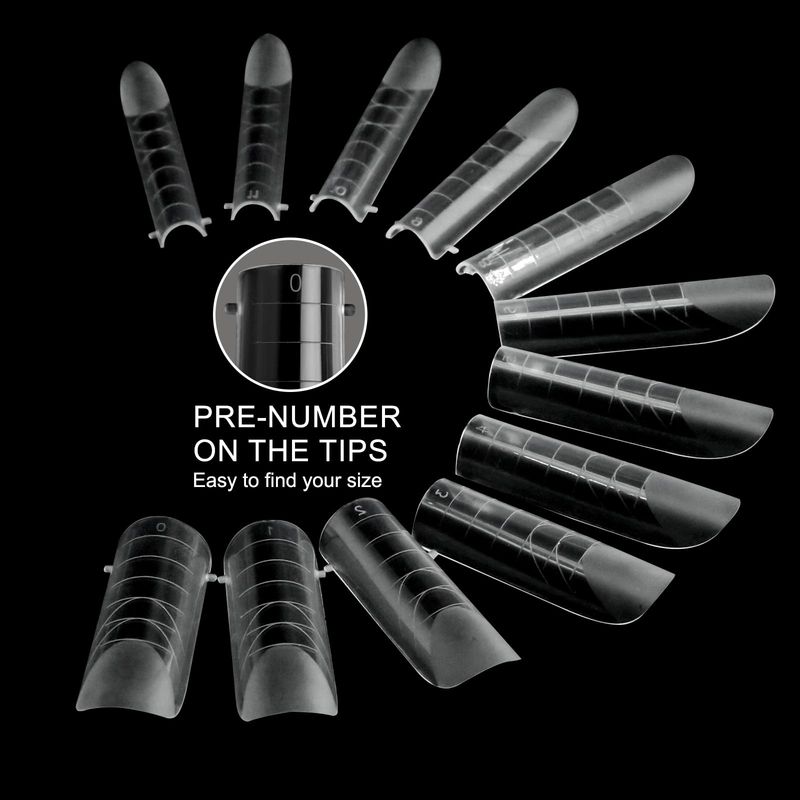 C12rtive 120 Pcs Dual Nail Forms,Matte Square &amp; C-Curved Extension Poly Nail Gel Nail Molds 12 Sizes for Gel Glue, Full Cover Nail Art Design Salon &amp; DIY