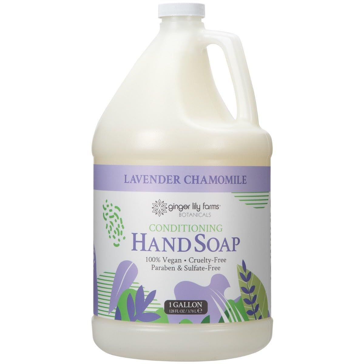 Ginger Lily Farms Botanicals All-Purpose Conditioning Liquid Hand Soap Refill, 100 Vegan &amp; Cruelty-Free, Lavender Chamomile Scent, 1 Gallon (128 fl oz)