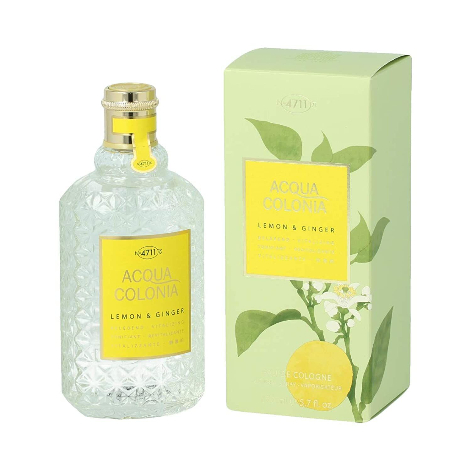 4711 Acqua Colonia Lemon &amp; Ginger Eau de Cologne Spray for Unisex, 5.7 Ounce