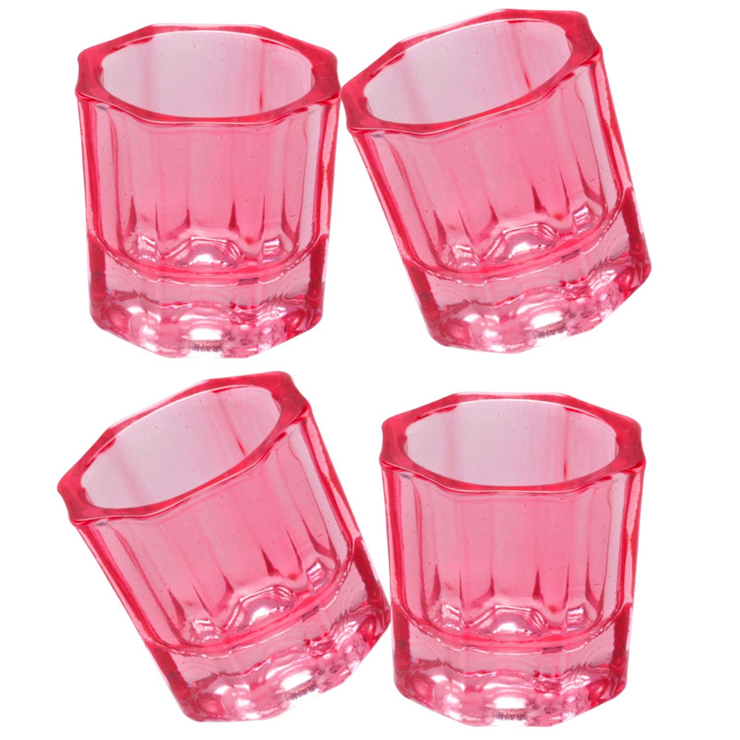 Drehdy 4 PCS Nail Art Acrylic Liquid Powder Dappen Dish Glass Liquid Holder Glass Bowl Crystal Cup Nail Supplies
