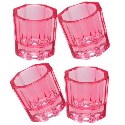 Drehdy 4 PCS Nail Art Acrylic Liquid Powder Dappen Dish Glass Liquid Holder Glass Bowl Crystal Cup Nail Supplies