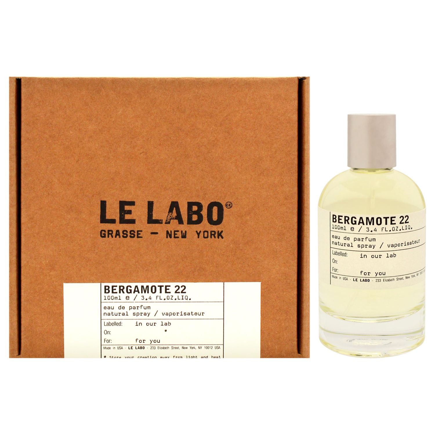 Le Labo Bergamotte 22 for Unisex - 3.4 oz EDP Spray