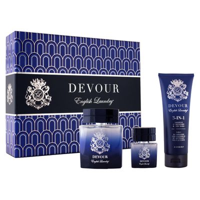 English Laundry Devour Eau de Parfum 3 Piece Gift Set for Him, 3.4 fl. oz