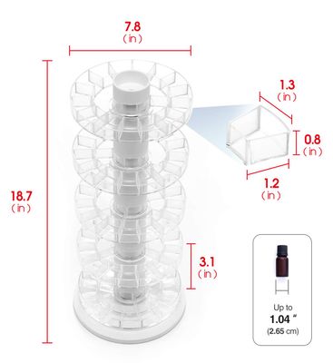 J JACKCUBE DESIGN Rotating Essential Oil Display Stand Spinning Rack for 75 Bottles(up to 120) Organizer 5 Tier Storage Holder -MK505A (5 Tier)