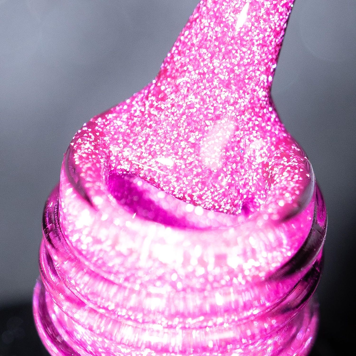 BURANO Reflective Gel Nail Polish, 7.3ml Reflective Diamond Nail Glitter Gel Polish, Sparkly Color Gel Polish Holographic Glitters Shiny Gel Polish UV Lamp Required (Deep Rose SZN16)
