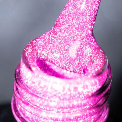 BURANO Reflective Gel Nail Polish, 7.3ml Reflective Diamond Nail Glitter Gel Polish, Sparkly Color Gel Polish Holographic Glitters Shiny Gel Polish UV Lamp Required (Deep Rose SZN16)