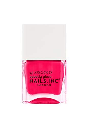 Nails Inc 45 Second Speedy Gloss, No Bad Days In Notting Hill, Pink, No Chip, Long Lasting, Quick Dry, Air Dry, Professional Manicures &amp; Pedicures, Fingernails &amp; Toenail, Vegan Nail Polish, 0.47 Fl Oz