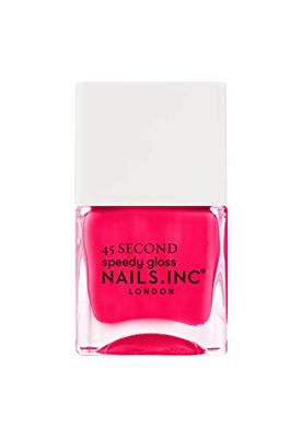 Nails Inc 45 Second Speedy Gloss, No Bad Days In Notting Hill, Pink, No Chip, Long Lasting, Quick Dry, Air Dry, Professional Manicures &amp; Pedicures, Fingernails &amp; Toenail, Vegan Nail Polish, 0.47 Fl Oz