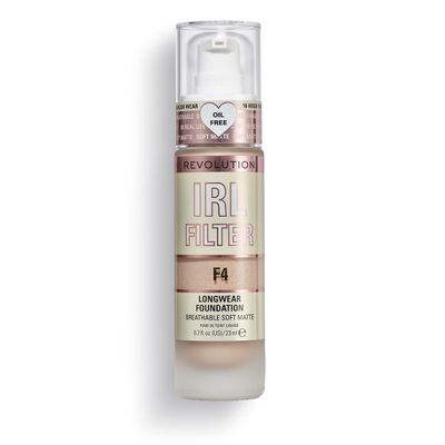 Revolution, IRL Filter Longwear Foundation, Soft &amp; Breathable Formula, Medium to Full Coverage, Matte Finish, F4, 0.7 fl oz