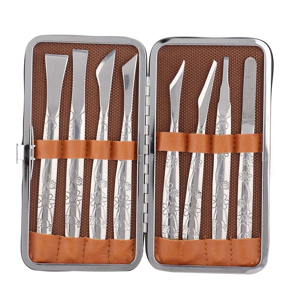 Watris Veiyi 8PCS Foot Shaver Pedicure Tool, Pedicure Knives Set, Stainless Steel Dead Skin Removal Kit, Foot File Callus Nail for Women Men Care Feet