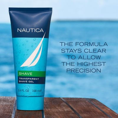 Nautica Grooming Shave Gel 3.3 fl oz (Pack of 1), Notes of Grapefruit, Lavender, and Wood, Mens Fragrance, Long Lasting, Everyday Fragrance, Travel Size