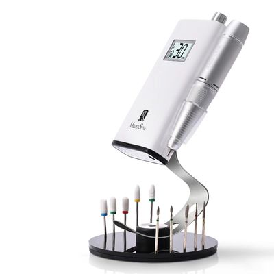 MelodySusie Nail Drill Machine Holder,10 Holes Acrylic Nail Drill Bits Holder, Professional Nail Efile Display Stand and Organizer Compatible with Most Nail Drill Machines (Not Including Efile &amp; Bits)