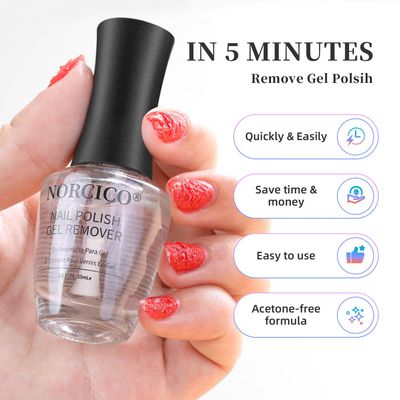 Gel Polish Remover Kit for Gel &amp; Shellac Nails - 2-5-Minutes Fast Removal, No Soak Needed with Cuticle Pusher | Acetone-free Gel Remover for Nails, Travel-Friendly &amp; Pro-Grade, At-home Salon Use