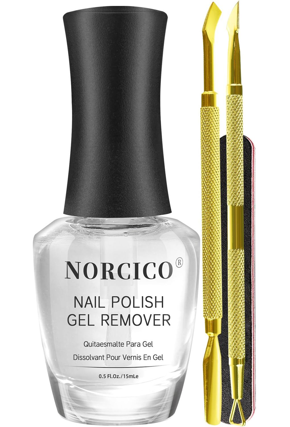 Gel Polish Remover Kit for Gel &amp; Shellac Nails - 2-5-Minutes Fast Removal, No Soak Needed with Cuticle Pusher | Acetone-free Gel Remover for Nails, Travel-Friendly &amp; Pro-Grade, At-home Salon Use