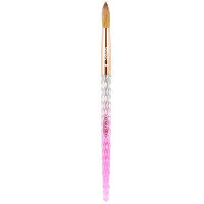 Kiara Sky Acrylic Brush | 100 Pure Kolinsky | Crystal Cut Handle and Acetone Resistant| 10 - Pink
