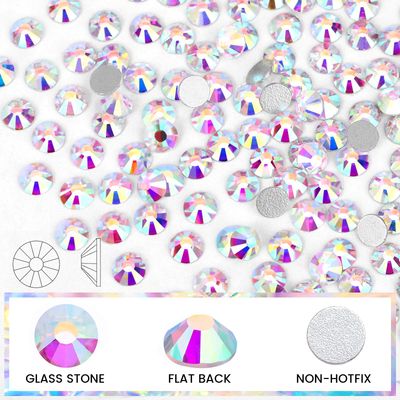 Novani Rhinestones 1440pcs SS20 Glass Rhinestones Crystal Flatback Gemstones for Crafts Nails Makeup Bags and Shoes DecorationSS20, Crystal AB