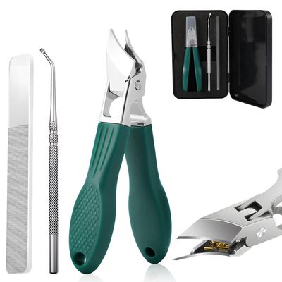 Eagle Beak Beveled Nail Clippers,Wide Jaw Opening Anti-Splash Slanted Nail Clipper,Long Handle Wide Jaw Opening Anti-Splash Slanted Nail Clipper,Edge Nail Clippers 3-Piece Set for Women and Men