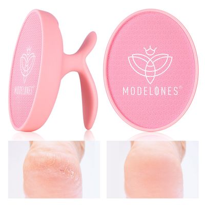 Modelones Glass Foot File, Professional Foot Scrubber and Callus Remover, Heel Scraper for Cracked Heels, Dead Skin Remover, Foot Buffer for Soft Feet, Safe Pedicure Tool with Anti-Slip Handle