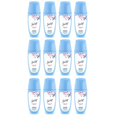 Secret Roll-On Antiperspirant and Deodorant for Women, 24hr Sweat &amp; Odor Protection, PH Balanced Formula, Powder Fresh Scent, 1.8 oz (Pack of 12)
