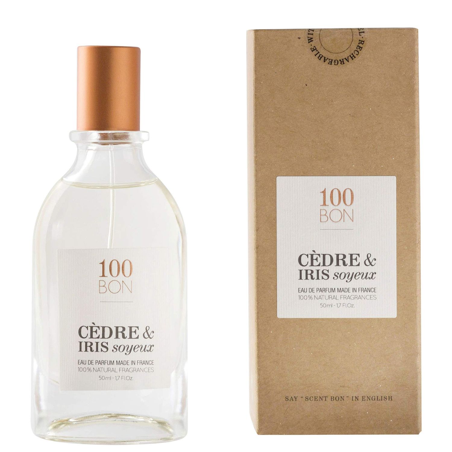 100BON Cedre &amp; Iris Soyeux - Silky Iris and Cedar Fragrance for Women or Men - Invigorating Organic Fragrance with Sweet, Woody &amp; Floral Fragrance - 100 Natural Fragrance Spray, 1.7 Fl Oz