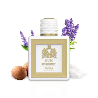 ANFAR LONDON MUSC DOrient Perfume Unisex Extrait de Parfum, 3.4 fl oz, Notes of Pink Pepper, Nutmeg, Saffron, Patchouli,FOR MEN &amp; WOMEN,100ML