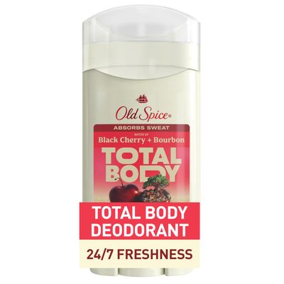 Old Spice Whole Body Deodorant Stick for Men, Aluminum Free, Black Cherry Bourbon Scent, 24/7 Odor Protection, 24/7 Freshness, Dermatologist Tested, Gentle on Skin, Safe to Use All Over, 3.0 oz
