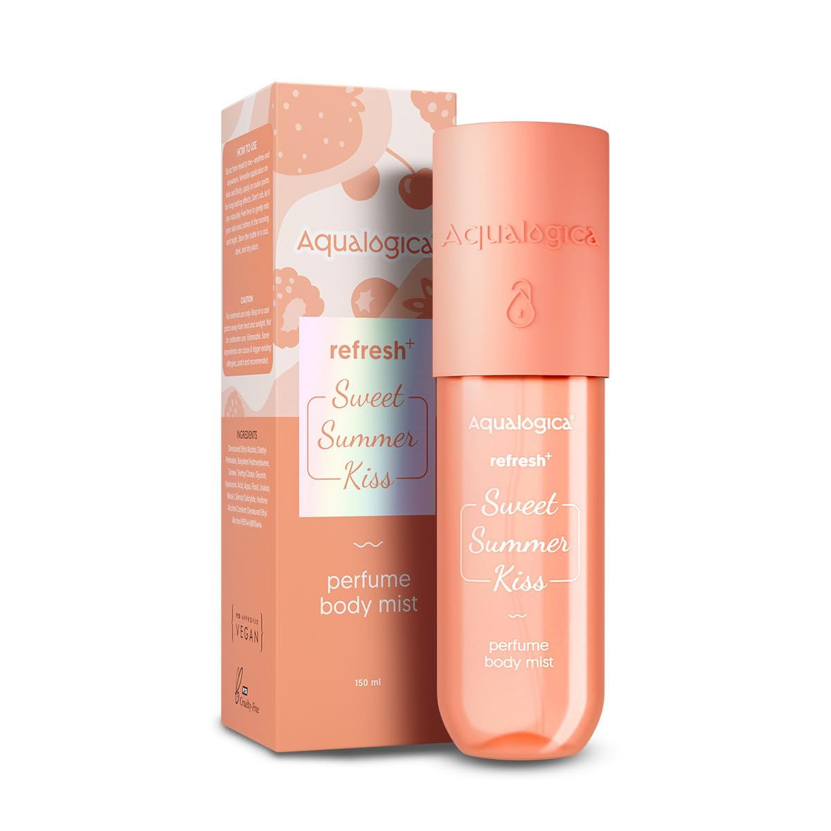 Aqualogica Strawberry Body Mist with Zemea &amp; Hyaluronic Acid - Sweet &amp; Sensual Long-Lasting Fragrance, Lightweight &amp; Refreshing Perfume Spray for Women, 5.07 Fl Oz/150 ml