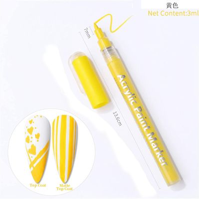 IMGDD Nail Polish Pen, 1 PCS Nail Art Pen, Nail Pencil, DIY Drawing Painting Pen, for Nails DIY (Yellow, 1pcs)