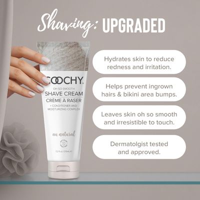 Coochy Intimate Shaving Cream | Shave Conditioner &amp; Moisturizer for Face &amp; Body | Ideal for Sensitive Skin Care, Anti-Bump | Au Natural,32 oz