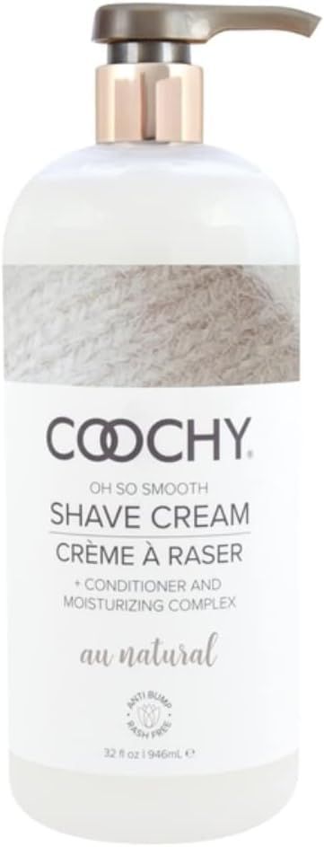 Coochy Intimate Shaving Cream | Shave Conditioner &amp; Moisturizer for Face &amp; Body | Ideal for Sensitive Skin Care, Anti-Bump | Au Natural,32 oz