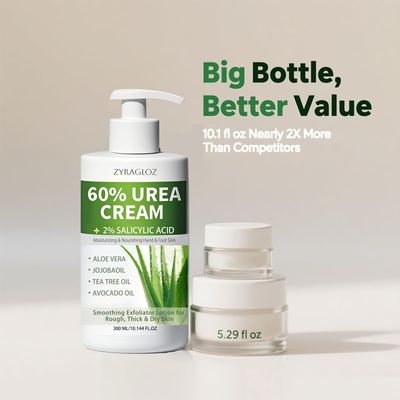 60 Urea Cream with 2 Salicylic Acid, Urea Cream 60 Percent for Feet & Hands, Maximum Strength Moisturizer Foot Lotion for Dry Cracked Heels Feet Knees Elbows Hands, Callus Remover, 10.1 fl oz
