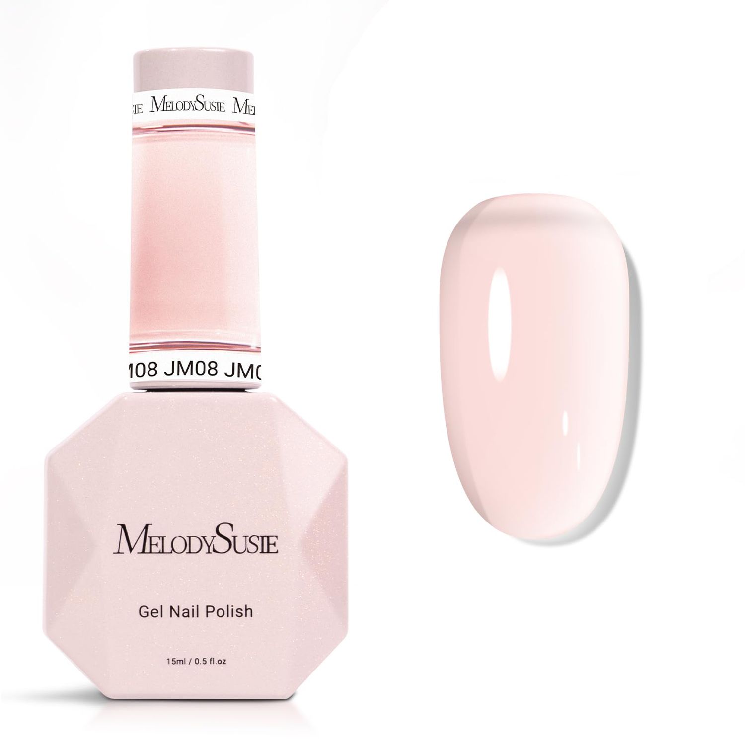 MelodySusie Jeweliver Nude Gel Nail Polish, 0.5Fl.oz Milky Gel Polish Pastel Color Soak Off UV LED Light Cure Gift for Women Manicure Nail Art DIY at Home JM08
